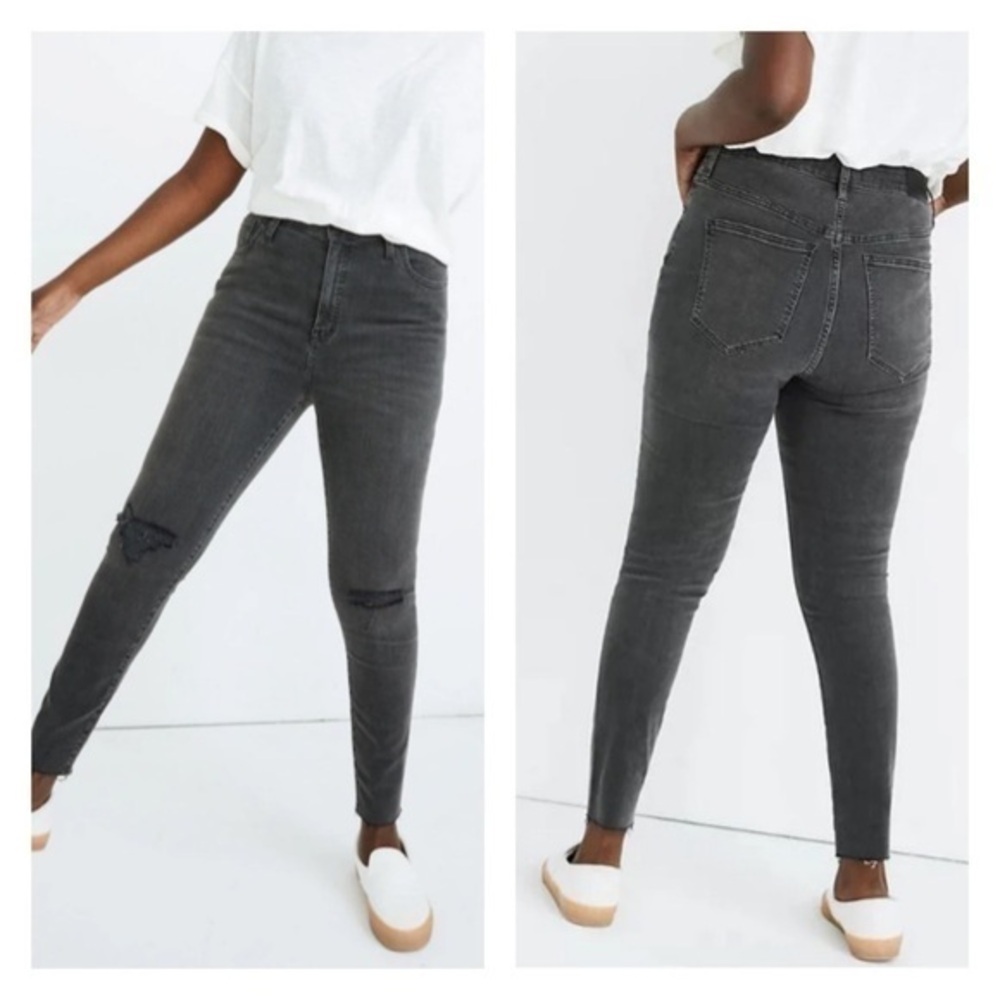 Madewell 35 Petite 35P High Rise Curvy Skinny Jeans Black‎ Sea Wash